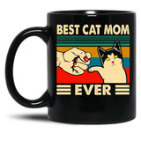 Best Cat Mom Ever Black Coffee Mug, Gift Coffee Mug - Black