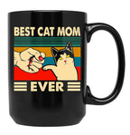 Best Cat Mom Ever Black Coffee Mug, Gift Coffee Mug