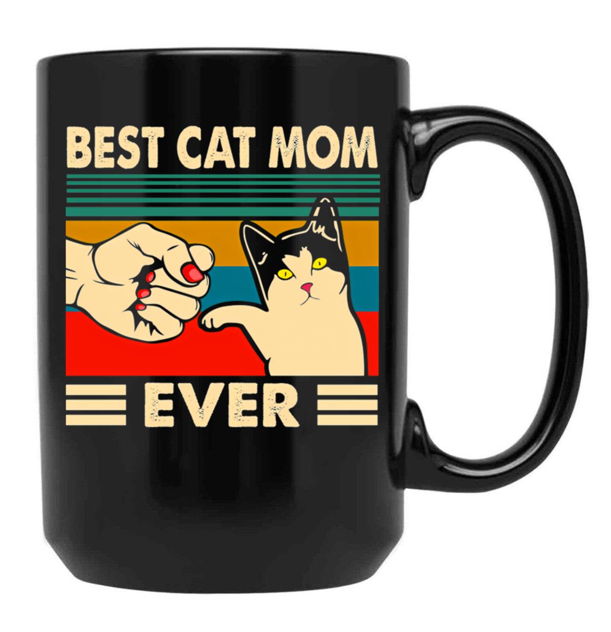 Best Cat Mom Ever Black Coffee Mug, Gift Coffee Mug