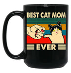 Best Cat Mom Ever Black Coffee Mug, Gift Coffee Mug