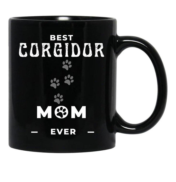 Best Corgidor Mom Ever Black Coffee Mug, Gift Coffee Mug - Black