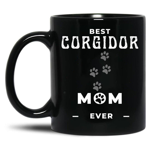 Best Corgidor Mom Ever Black Coffee Mug, Gift Coffee Mug - Black