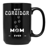 Best Corgidor Mom Ever Black Coffee Mug, Gift Coffee Mug