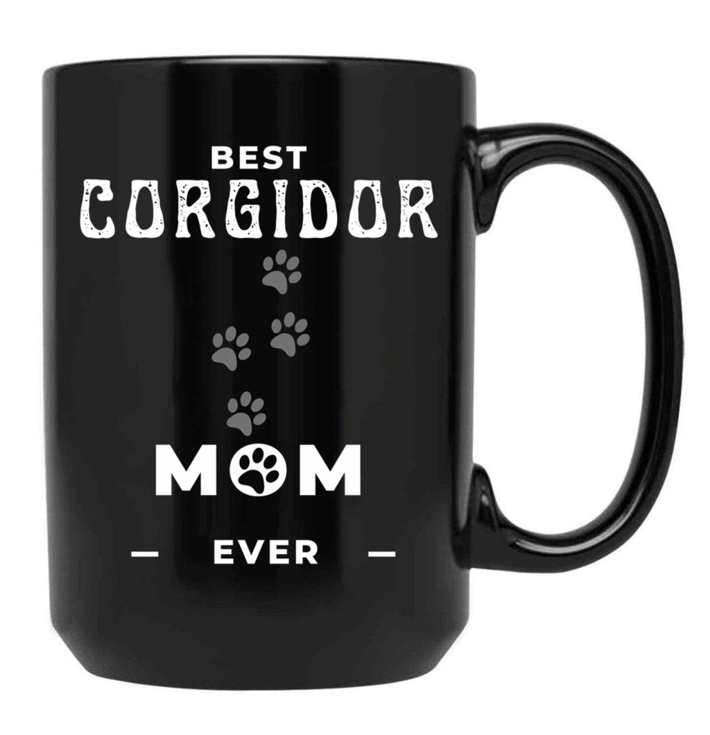 Best Corgidor Mom Ever Black Coffee Mug, Gift Coffee Mug