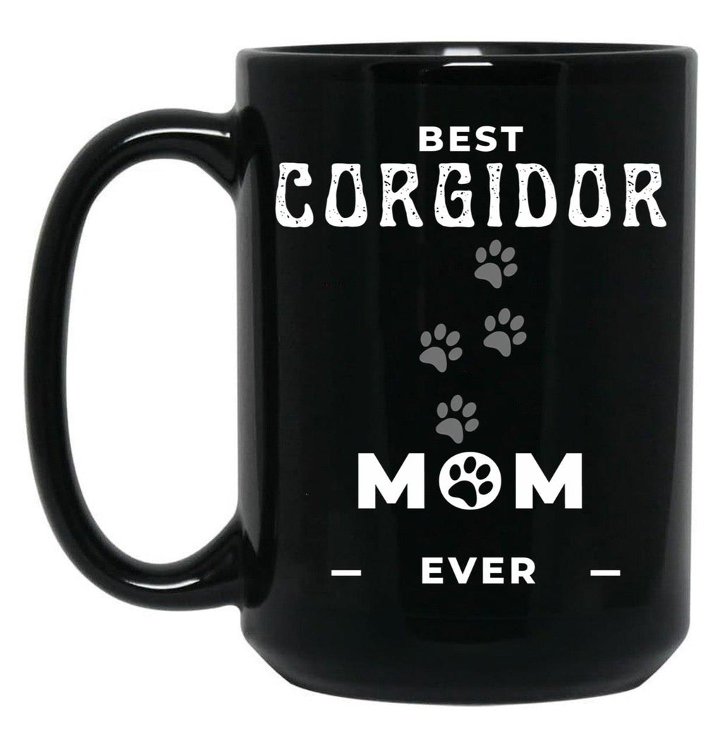 Best Corgidor Mom Ever Black Coffee Mug, Gift Coffee Mug
