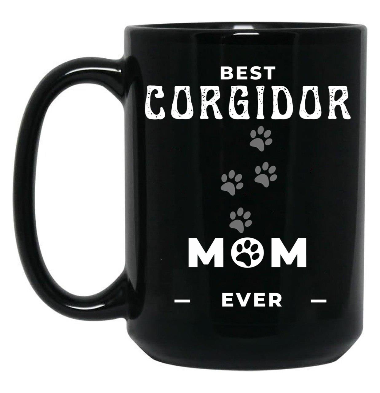 Best Corgidor Mom Ever Black Coffee Mug, Gift Coffee Mug