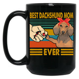 Best Dachshund Mom Ever Dog Lover Owner Black Coffee Mug, Gift Coffee Mug