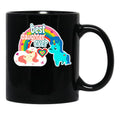 Best Daughter Ever Gift For Dad Unicorn Style Black Coffee Mug - Black