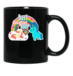 Best Daughter Ever Gift For Dad Unicorn Style Black Coffee Mug - Black