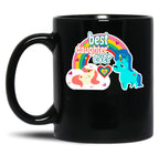 Best Daughter Ever Gift For Dad Unicorn Style Black Coffee Mug