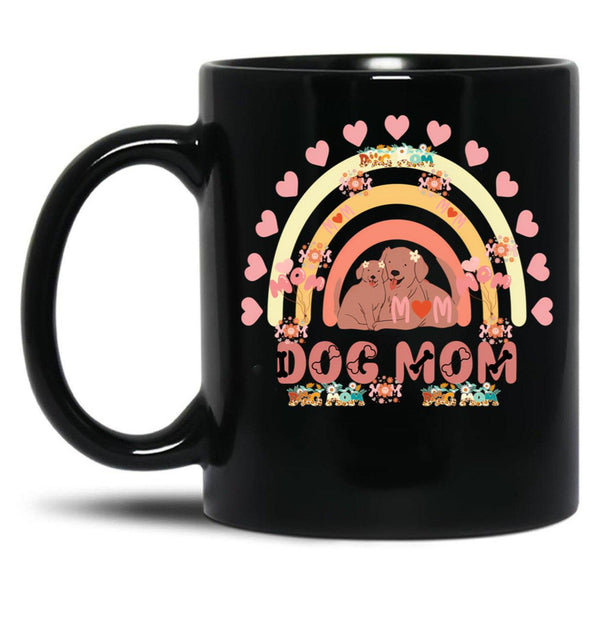 Best Dog Mom Funny Mama Is For Dog Lovers A Cute Dog Mom With A Beautiful Heart Black Coffee Mug, Gift Coffee Mug - Black