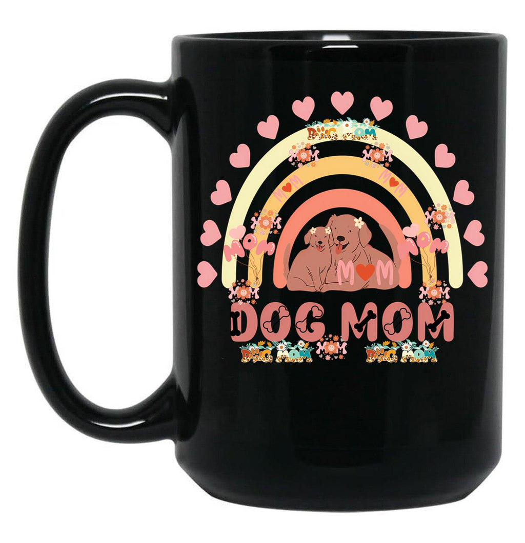 Best Dog Mom Funny Mama Is For Dog Lovers A Cute Dog Mom With A Beautiful Heart Black Coffee Mug, Gift Coffee Mug