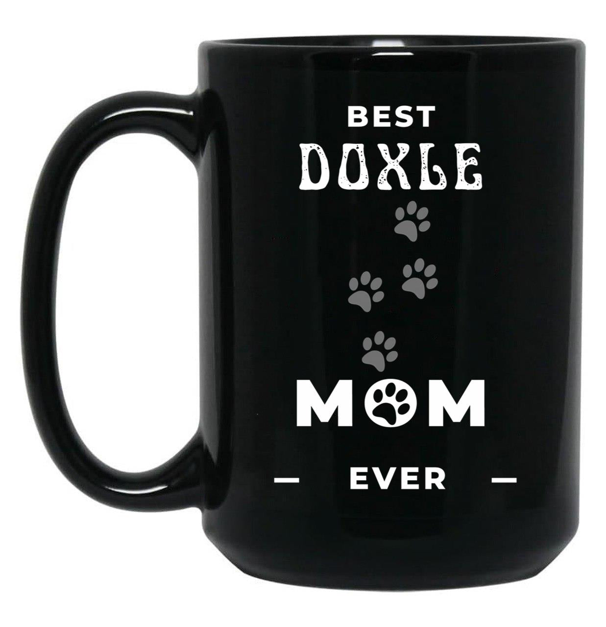Best Doxle Mom Ever Black Coffee Mug, Gift Coffee Mug