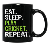 Best Eat Sleep Cricket Gift Design Black Coffee Mug, Gift Coffee Mug - Black