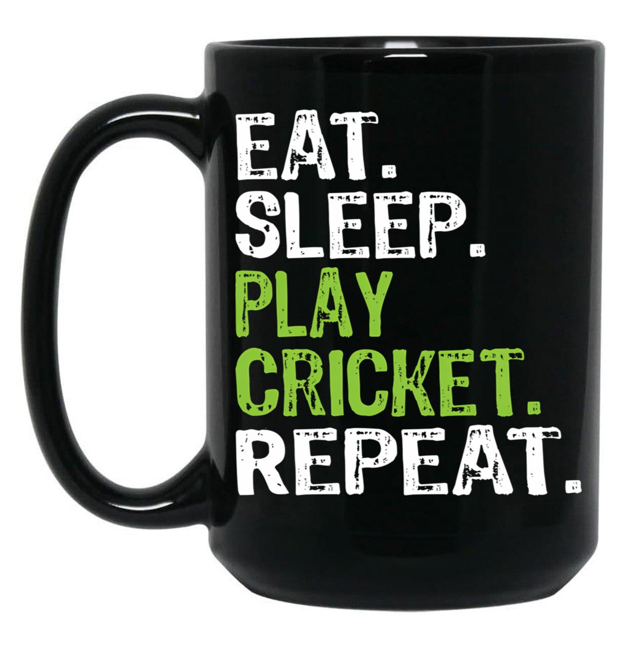 Best Eat Sleep Cricket Gift Design Black Coffee Mug, Gift Coffee Mug