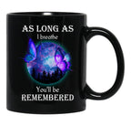 Best Family Remembrance Angel Couple Mug Moon Butterflies In Loving Memorial Mug Black Coffee Mug - Black