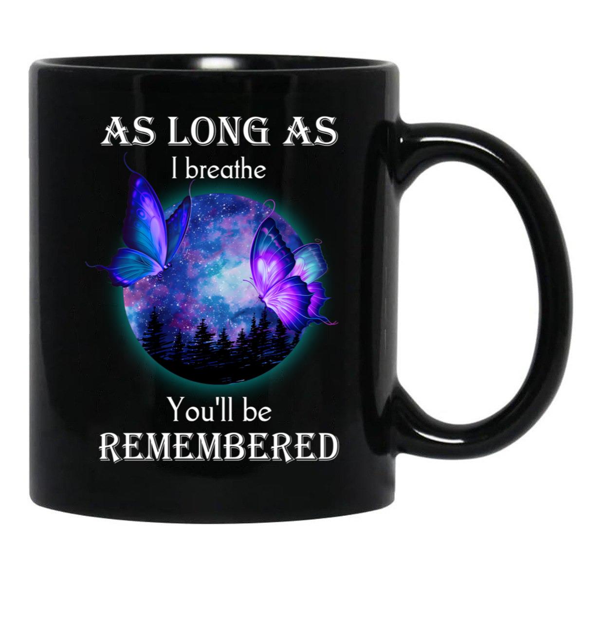 Best Family Remembrance Angel Couple Mug Moon Butterflies In Loving Memorial Mug Black Coffee Mug - Black