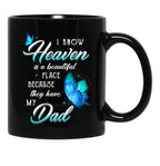 Best Family Remembrance Angel Dad In Heaven Mug Daughter Son Mug Black Coffee Mug - Black