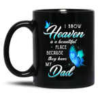 Best Family Remembrance Angel Dad In Heaven Mug Daughter Son Mug Black Coffee Mug