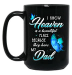 Best Family Remembrance Angel Dad In Heaven Mug Daughter Son Mug Black Coffee Mug