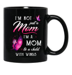 Best Family Remembrance Child With Wings Mom Daughter Son Memorial Black Coffee Mug - Black