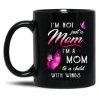 Best Family Remembrance Child With Wings Mom Daughter Son Memorial Black Coffee Mug
