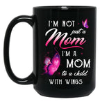Best Family Remembrance Child With Wings Mom Daughter Son Memorial Black Coffee Mug