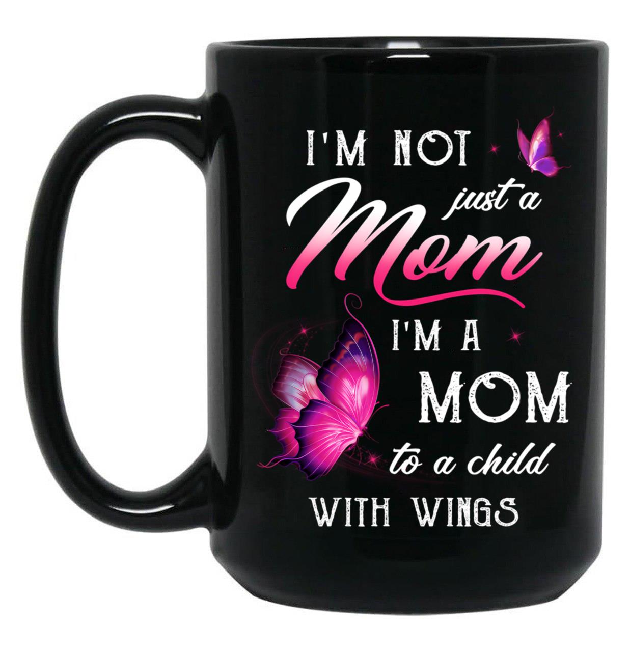 Best Family Remembrance Child With Wings Mom Daughter Son Memorial Black Coffee Mug
