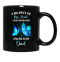 Best Family Remembrance Dad In Heaven Daughter Son Memorial Daddy Black Coffee Mug - Black