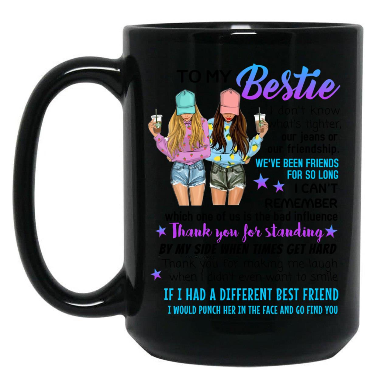 Best Friends Black Coffee Mug