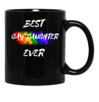 Best Gay Daughter Ever Rainbow Color Splash For Pride Month In Black Black Coffee Mug - Black