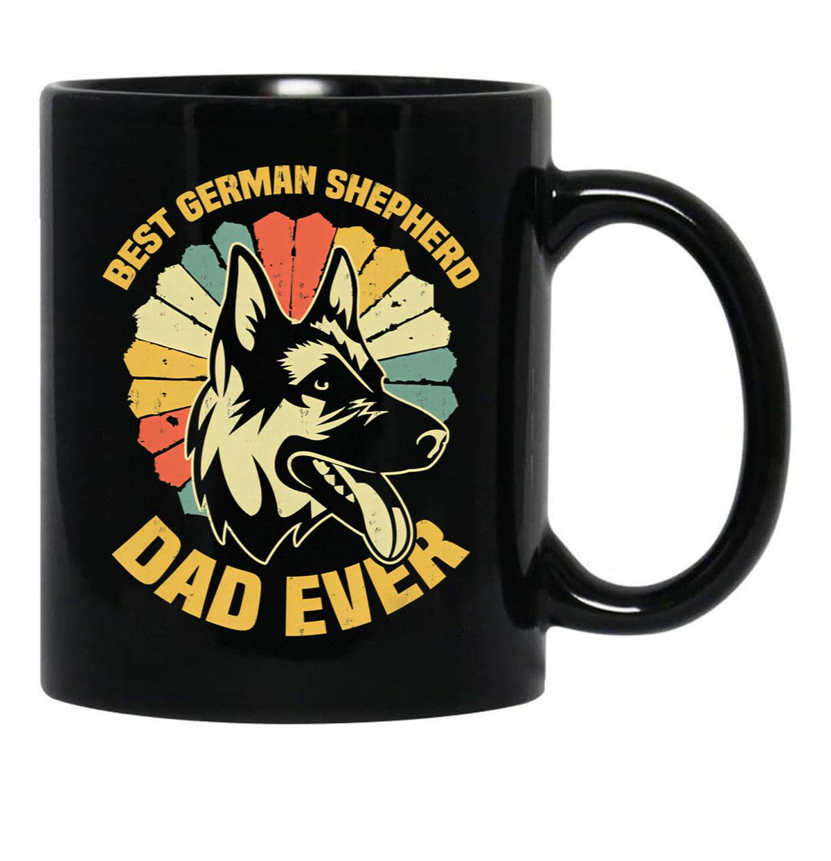 Best German Shepherd Dad Ever - Daddy Dog Owner Lover Black Coffee Mug, Gift Coffee Mug - Black