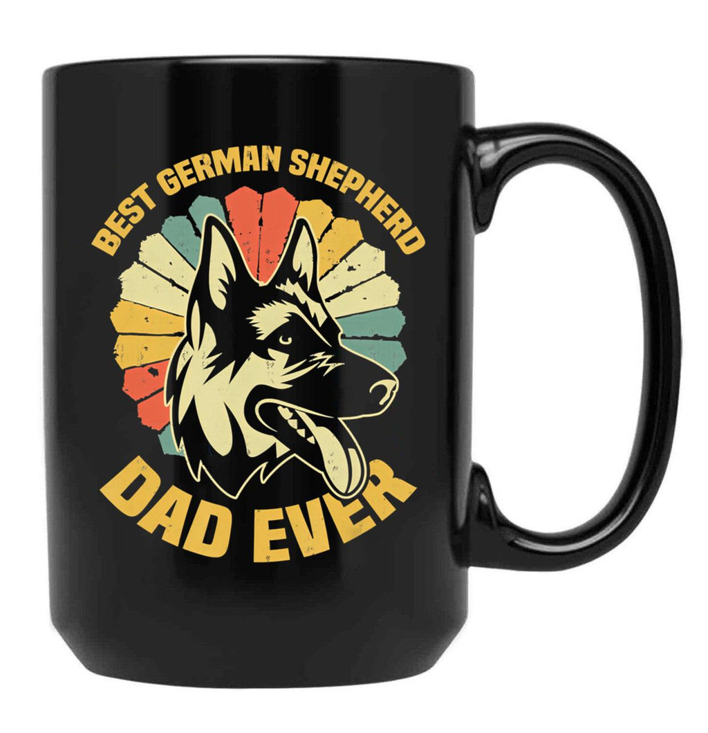 Best German Shepherd Dad Ever - Daddy Dog Owner Lover Black Coffee Mug, Gift Coffee Mug