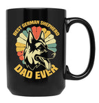 Best German Shepherd Dad Ever - Daddy Dog Owner Lover Black Coffee Mug, Gift Coffee Mug