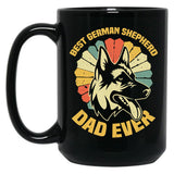 Best German Shepherd Dad Ever - Daddy Dog Owner Lover Black Coffee Mug, Gift Coffee Mug