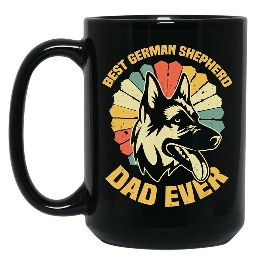 Best German Shepherd Dad Ever - Daddy Dog Owner Lover Black Coffee Mug, Gift Coffee Mug