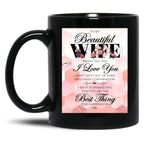 Best Gift To Wife Say I Love You Elegant Floral Pink Black Coffee Mug