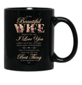 Best Gift To Wife Say I Love You Elegant Floral Black Coffee Mug - Black
