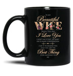 Best Gift To Wife Say I Love You Elegant Floral Black Coffee Mug