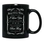 Best Gift To Wife Say I Love You Black Coffee Mug - Black