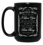 Best Gift To Wife Say I Love You Black Coffee Mug