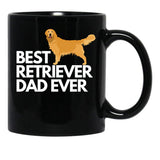 Best Golden Retriever Dad Ever Quote Funny Retriever Dad Saying Black Coffee Mug, Gift Coffee Mug - Black