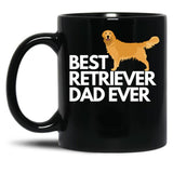 Best Golden Retriever Dad Ever Quote Funny Retriever Dad Saying Black Coffee Mug, Gift Coffee Mug - Black