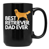 Best Golden Retriever Dad Ever Quote Funny Retriever Dad Saying Black Coffee Mug, Gift Coffee Mug