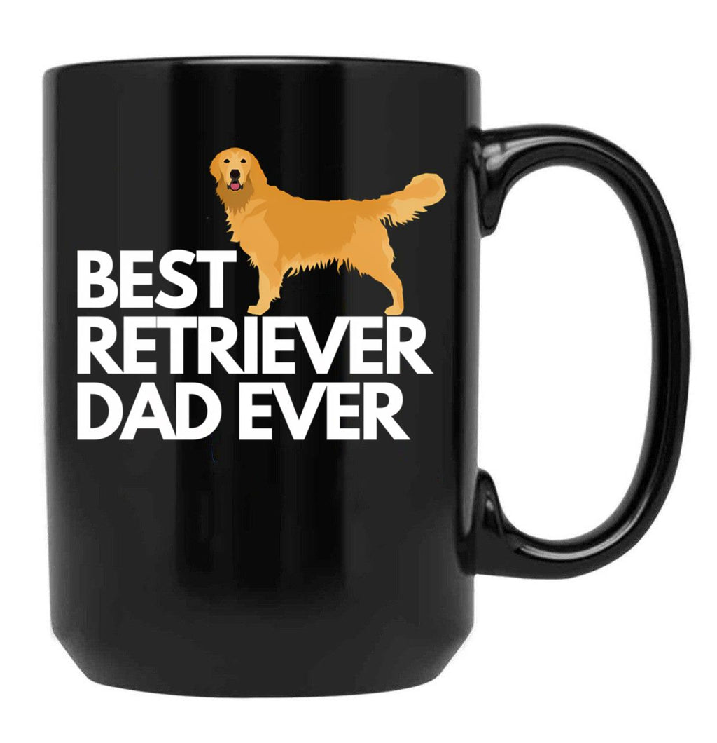 Best Golden Retriever Dad Ever Quote Funny Retriever Dad Saying Black Coffee Mug, Gift Coffee Mug