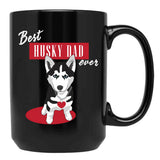 Best Husky Dad Ever Black Coffee Mug, Gift Coffee Mug