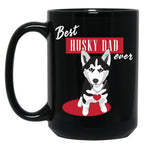 Best Husky Dad Ever Black Coffee Mug, Gift Coffee Mug