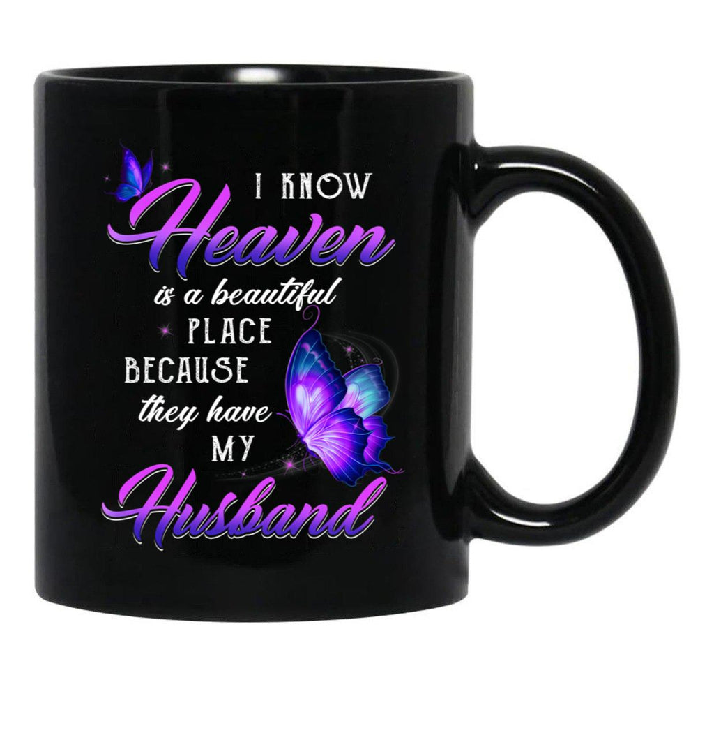 Best In Loving Memory Angel Husband Mug Wife Losing Husband Family Remembrance Mug Black Coffee Mug - Black