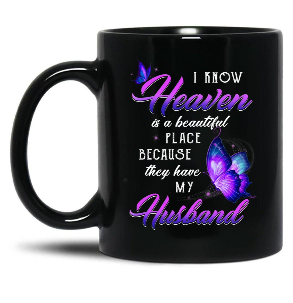 Best In Loving Memory Angel Husband Mug Wife Losing Husband Family Remembrance Mug Black Coffee Mug