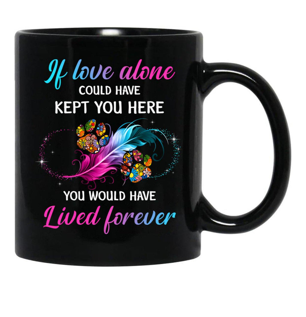 Best In Loving Memory Dog Paws Pet Memorial Angel Dog Remembrance Black Coffee Mug - Black